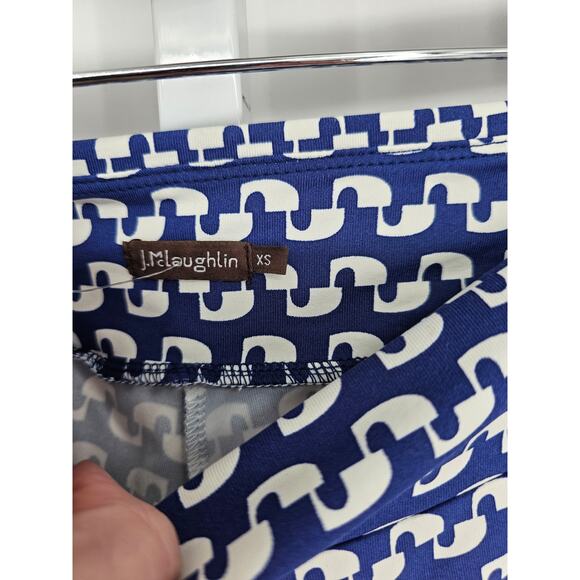 J. McLaughlin Womens Sz XS Pull On Leggings Pants Blue White Print - Picture 3 of 4